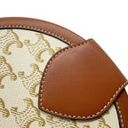 Celine Shoulder Bag Triomphe Tumble Leather White — view 8