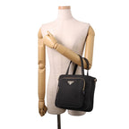 Prada Handbag Triangle Logo Saffiano 2-Way Shoulder Black — view 4