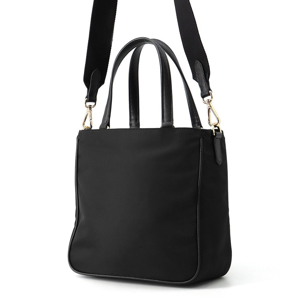 Prada Handbag Triangle Logo Saffiano 2-Way Shoulder Black — view 2