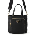 Prada Handbag Triangle Logo Saffiano 2-Way Shoulder Black