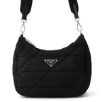 Prada Shoulder Bag Padded Nylon Quilted Black