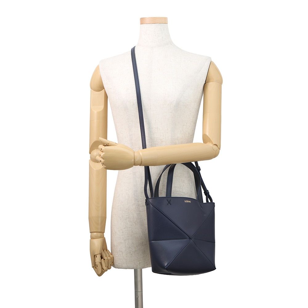 Loewe Tote Puzzle Fold Mini Shiny Calf Leather 2-Way — view 5