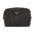 Prada Pouch Triangle Logo Denim Case
