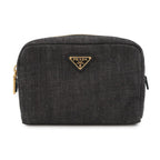Prada Pouch Triangle Logo Denim Case