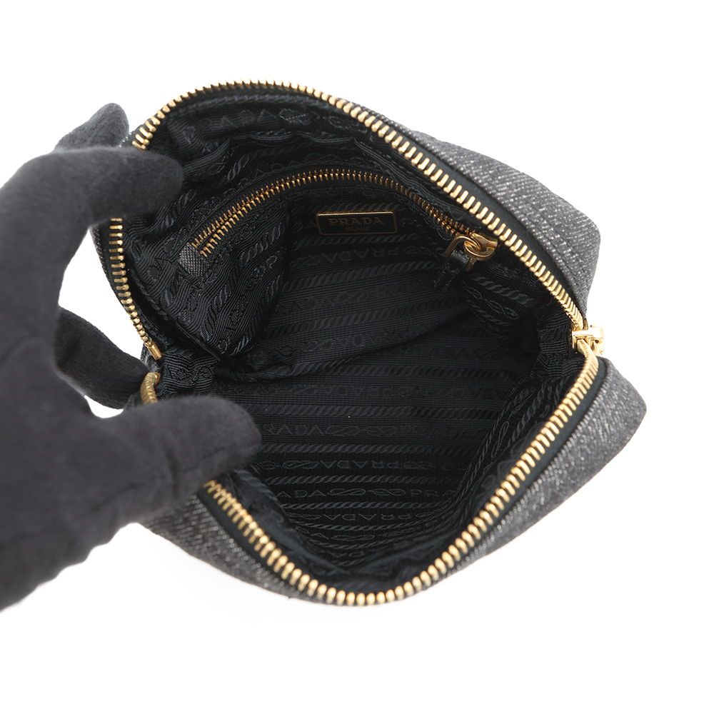 Prada Pouch Triangle Logo Denim Case — view 4