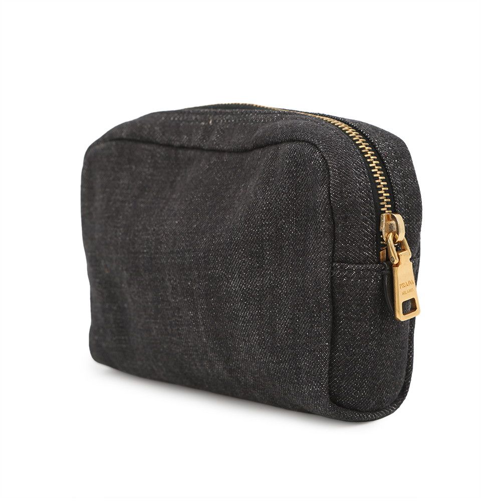 Prada Pouch Triangle Logo Denim Case — view 2