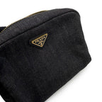 Prada Pouch Triangle Logo Denim Case — view 5
