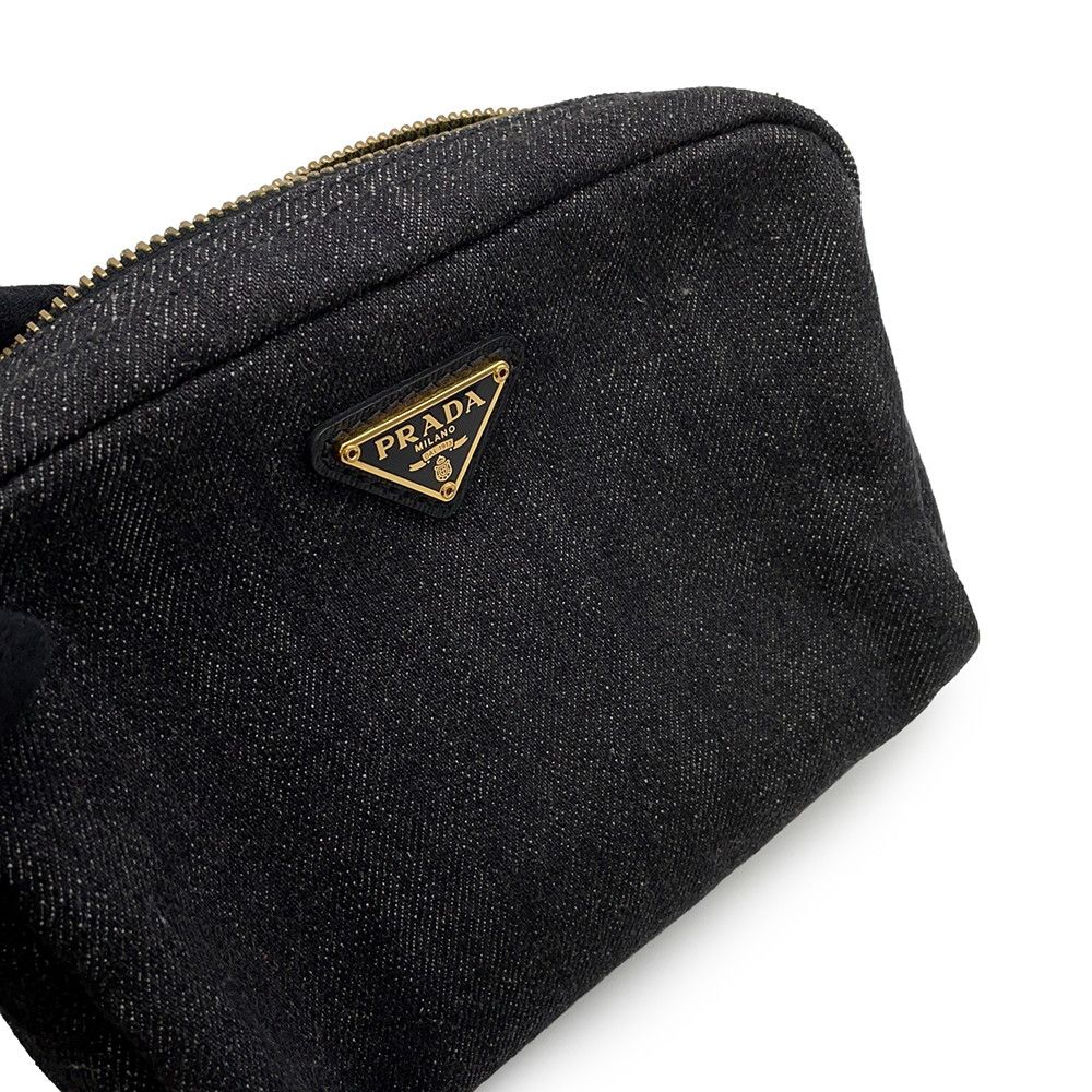 Prada Pouch Triangle Logo Denim Case — view 5