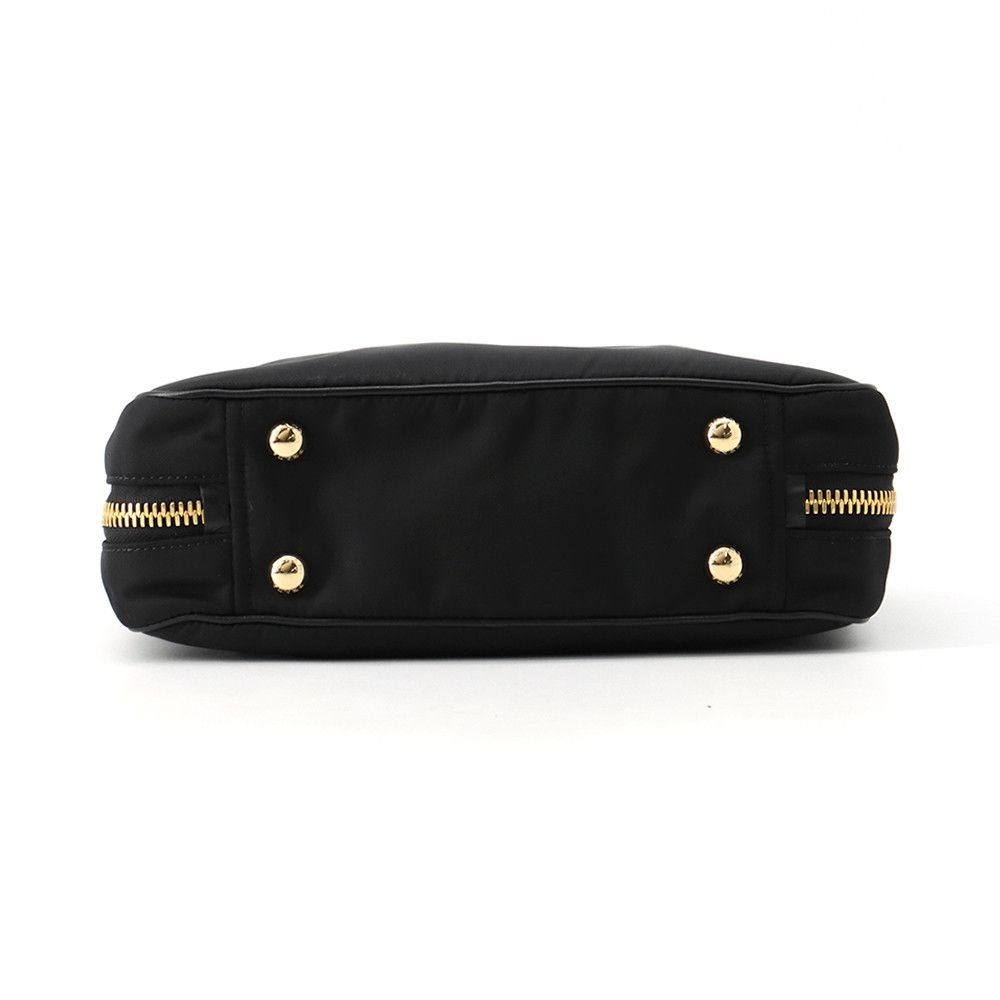 Prada Chain Shoulder Bag Triangle Logo Nylon Black — view 3