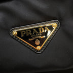 Prada Chain Shoulder Bag Triangle Logo Nylon Black — view 9