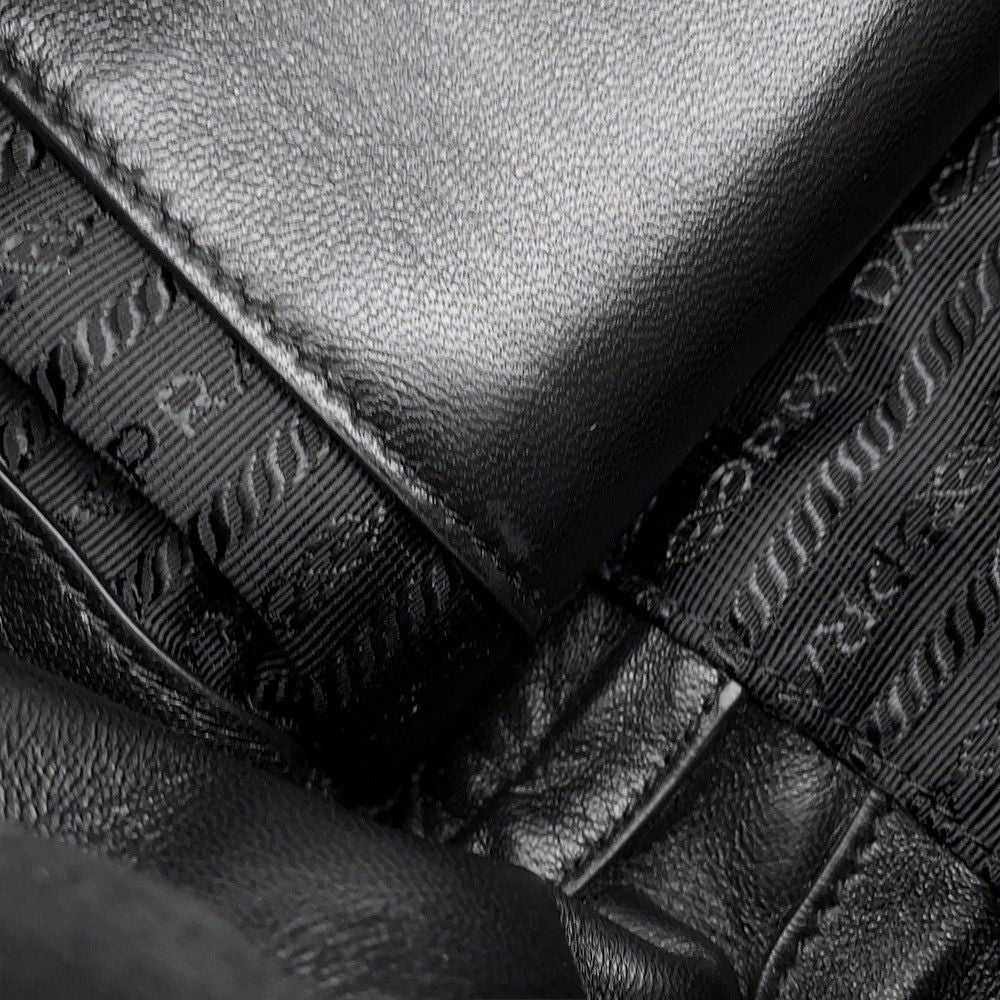 Prada Chain Shoulder Bag Triangle Logo Nylon Black — view 7
