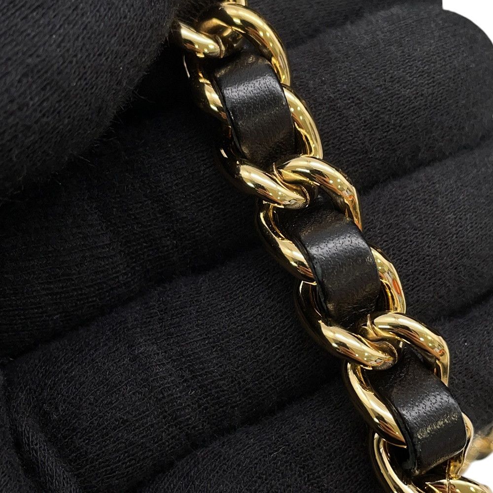 Prada Chain Shoulder Bag Triangle Logo Nylon Black — view 8
