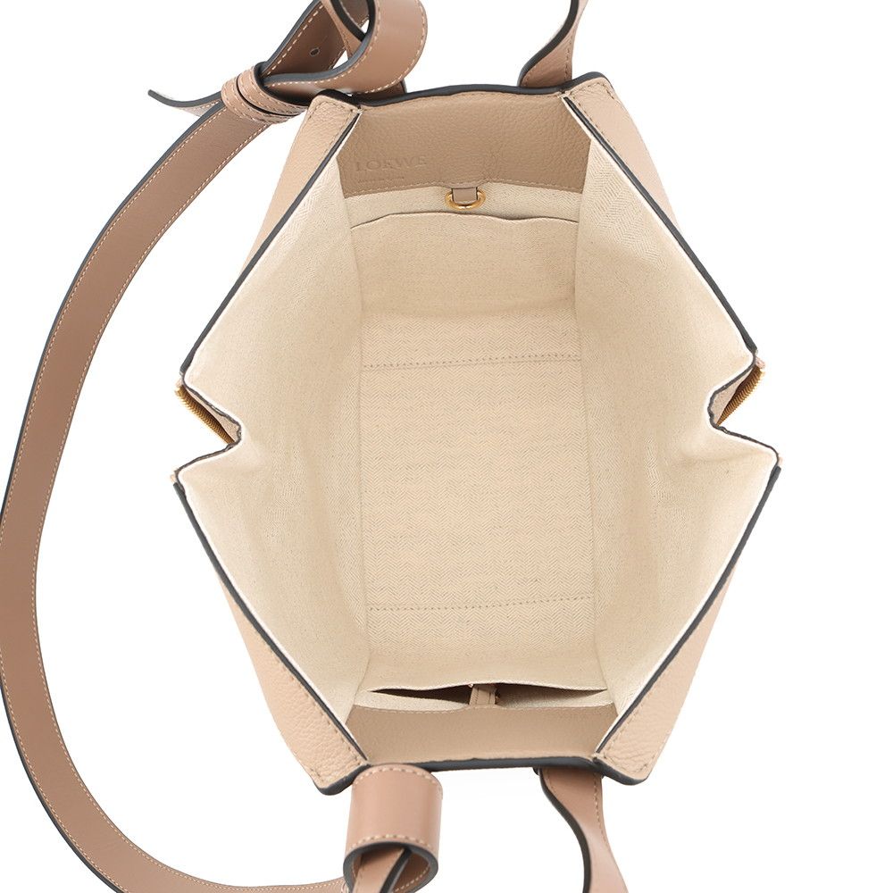 Loewe Handbag Hammock Bag Compact Soft Gray Necklace Leather 2-Way Beige — view 6