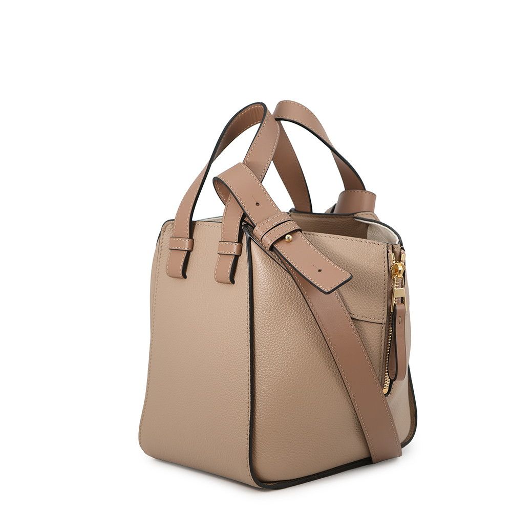 Loewe Handbag Hammock Bag Compact Soft Gray Necklace Leather 2-Way Beige — view 2