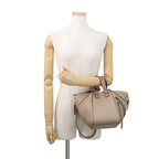 Loewe Handbag Hammock Bag Compact Soft Gray Necklace Leather 2-Way Beige — view 4