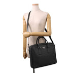 Prada Briefcase Saffiano Triangle Logo 2-Way Shoulder Black — view 5