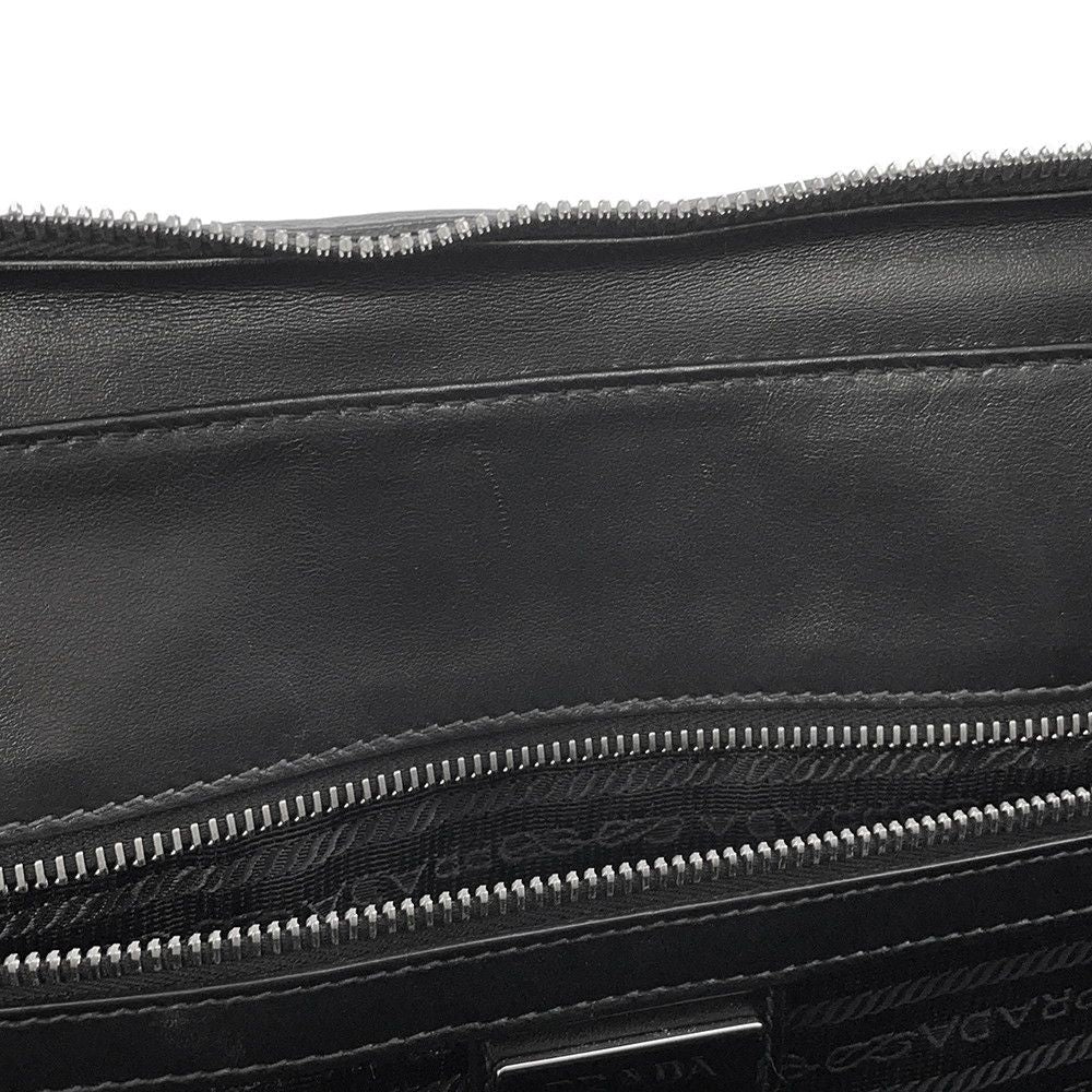 Prada Briefcase Saffiano Triangle Logo 2-Way Shoulder Black — view 9