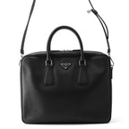 Prada Briefcase Saffiano Triangle Logo 2-Way Shoulder Black