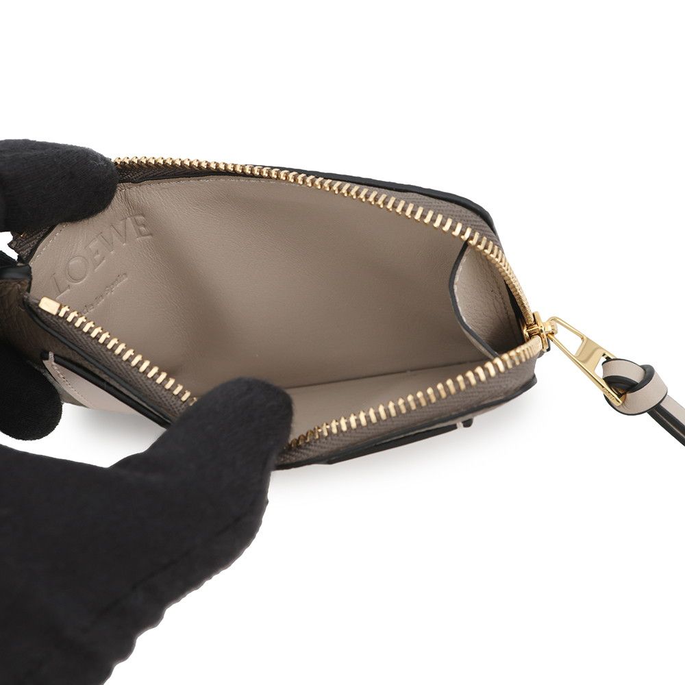 Loewe Coin Case Card Holder Soft Gray Calf Leather — view 4
