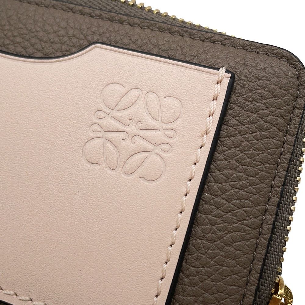 Loewe Coin Case Card Holder Soft Gray Calf Leather — view 5
