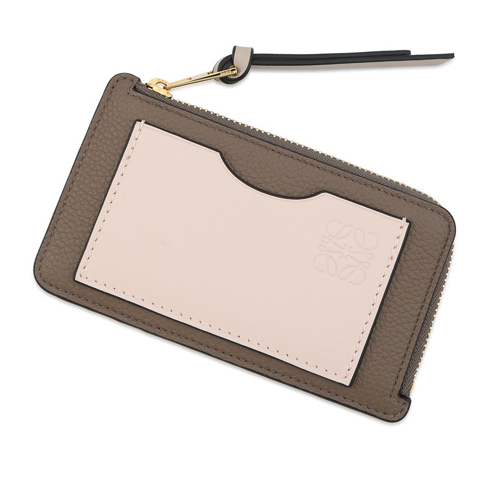 Loewe Coin Case Card Holder Soft Gray Calf Leather