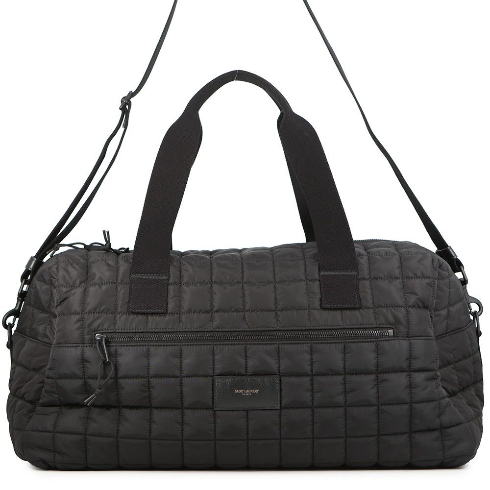 Saint Laurent Boston Bag Nux Duffle Quilted Nylon Paris 2-Way Black
