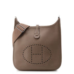 Hermes Shoulder Bag Evelyne 3 PM Etoupe Silver Taurillon Clemence