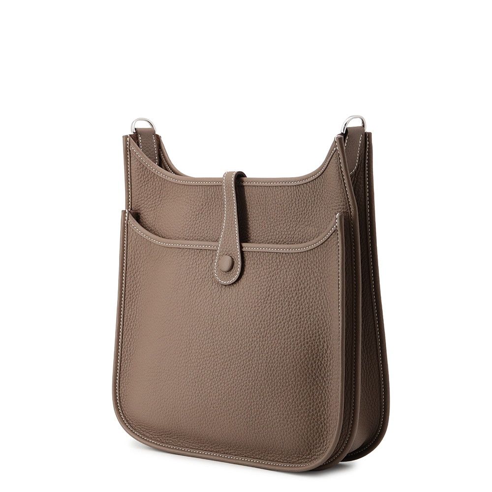 Hermes Shoulder Bag Evelyne 3 PM Etoupe Silver Taurillon Clemence — view 2
