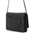 Chanel Chain Wallet Classic Quilted CC Logo Lambskin Black — view 2