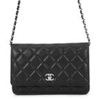 Chanel Chain Wallet Classic Quilted CC Logo Lambskin Black