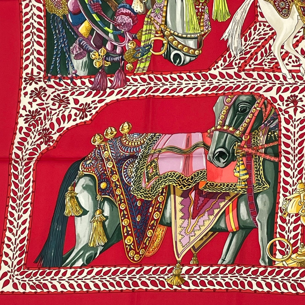 Hermes Scarf Carre 90 la Danse du Cheval Marwari Horse Dance Silk — view 4