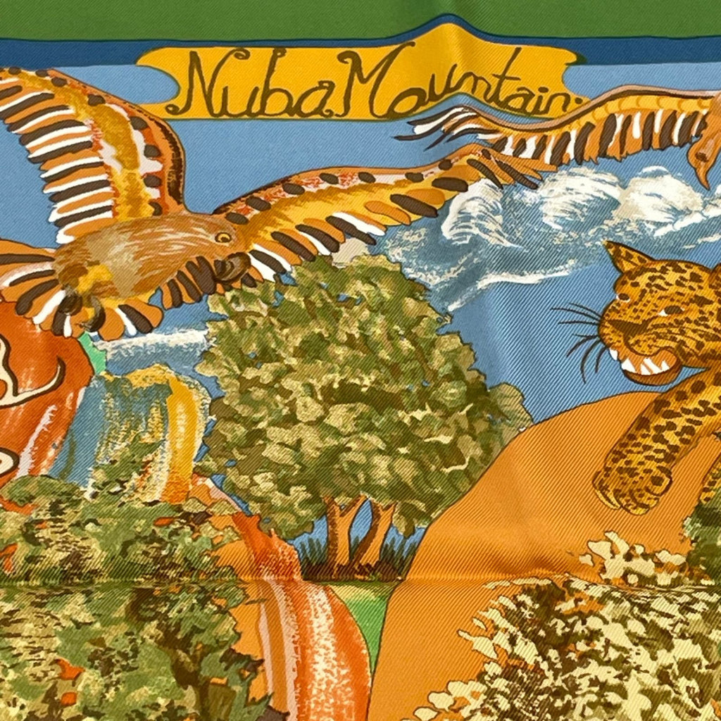 Hermes Carre 90 Nuba Mountain Scarf Silk 100% Green — view 7