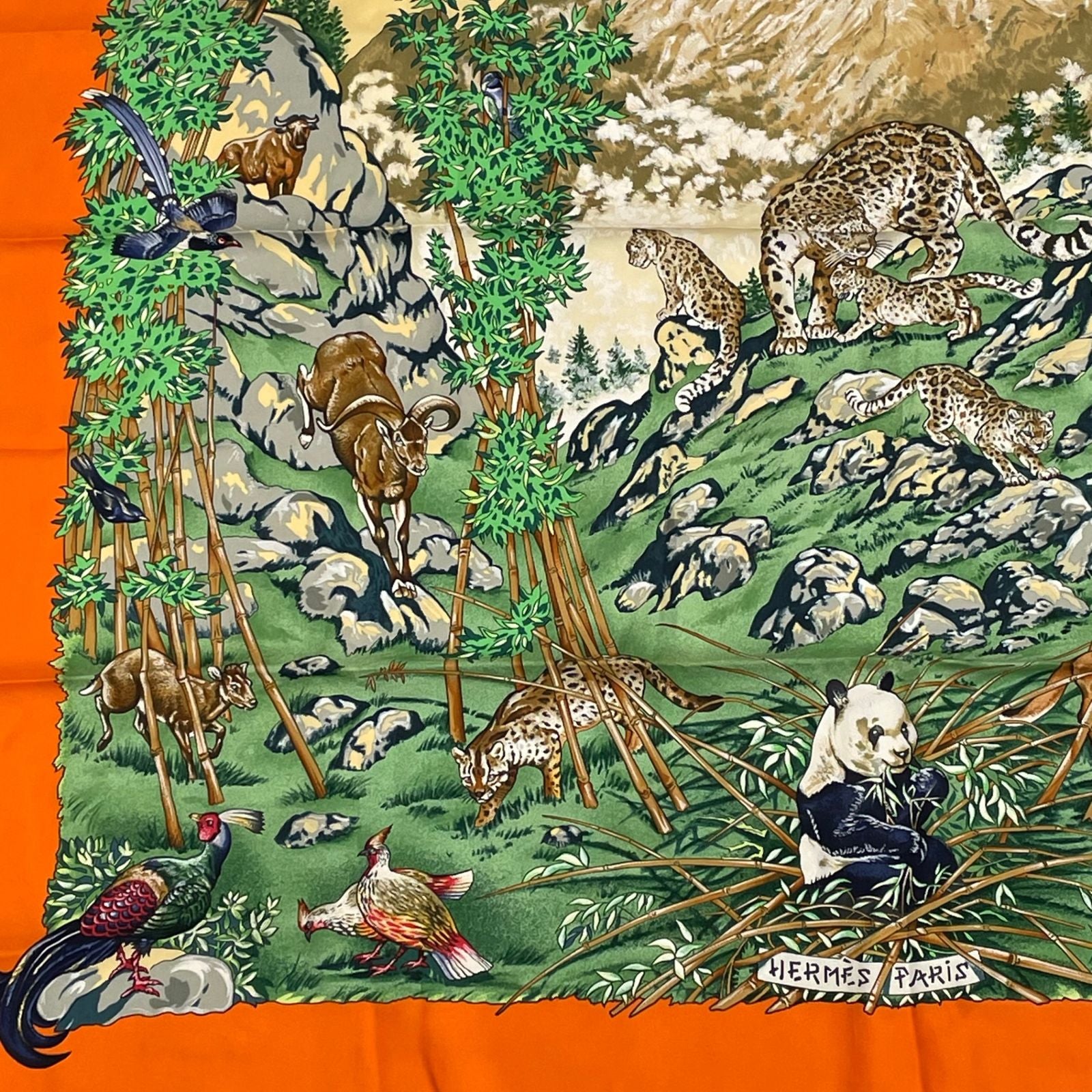 Hermes Carre 90 Sichuan Silk Scarf Orange — view 4