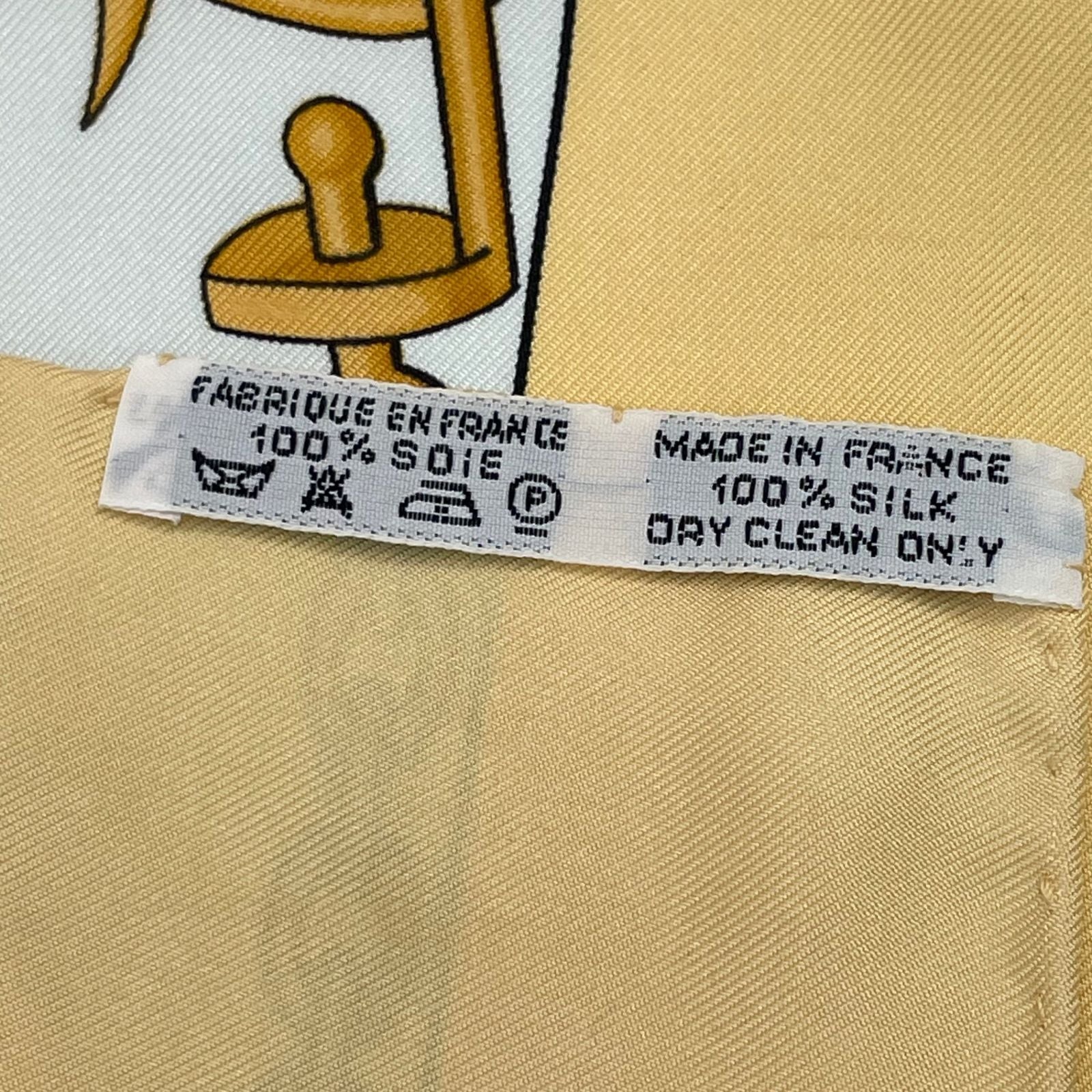 Hermes Carre 90 Gronland Green Land Eskimo Dog Sled Silk Scarf Yellow — view 8
