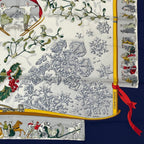 Hermes Carre 90 Neige D'antan Last Year's Snow Navy Silk 100% Scarf — view 5
