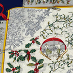 Hermes Carre 90 Neige D'antan Last Year's Snow Navy Silk 100% Scarf — view 2