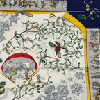 Hermes Carre 90 Neige D'antan Last Year's Snow Navy Silk 100% Scarf — view 3