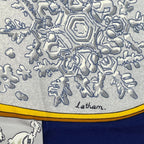 Hermes Carre 90 Neige D'antan Last Year's Snow Navy Silk 100% Scarf — view 6