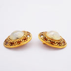 Chanel Earrings Vintage CC Logo Round — view 6
