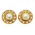 Chanel Earrings Vintage CC Logo Round