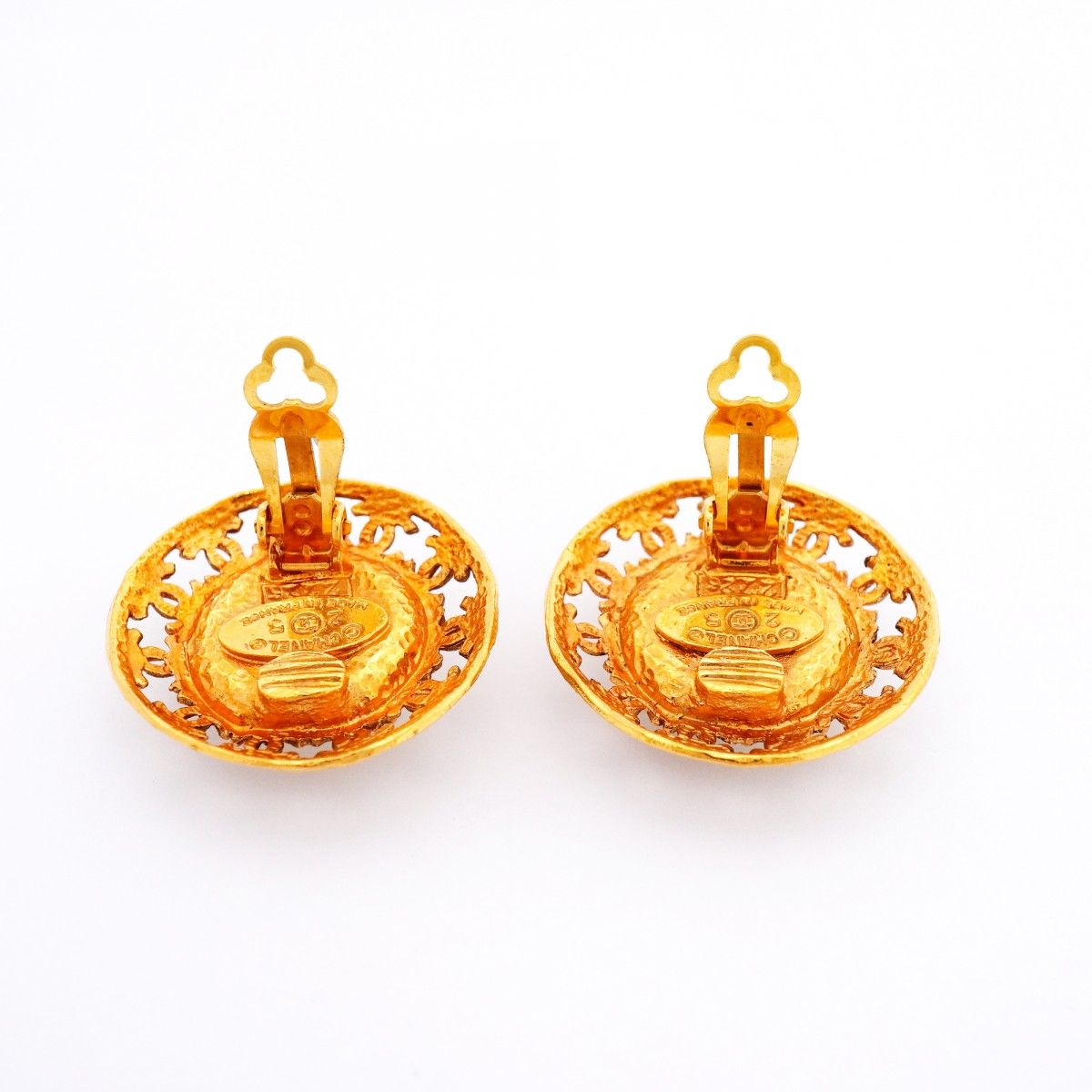 Chanel Earrings Vintage CC Logo Round — view 7