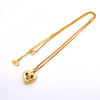 Dior Necklace CD Logo Heart Motif Gold Plated — view 3