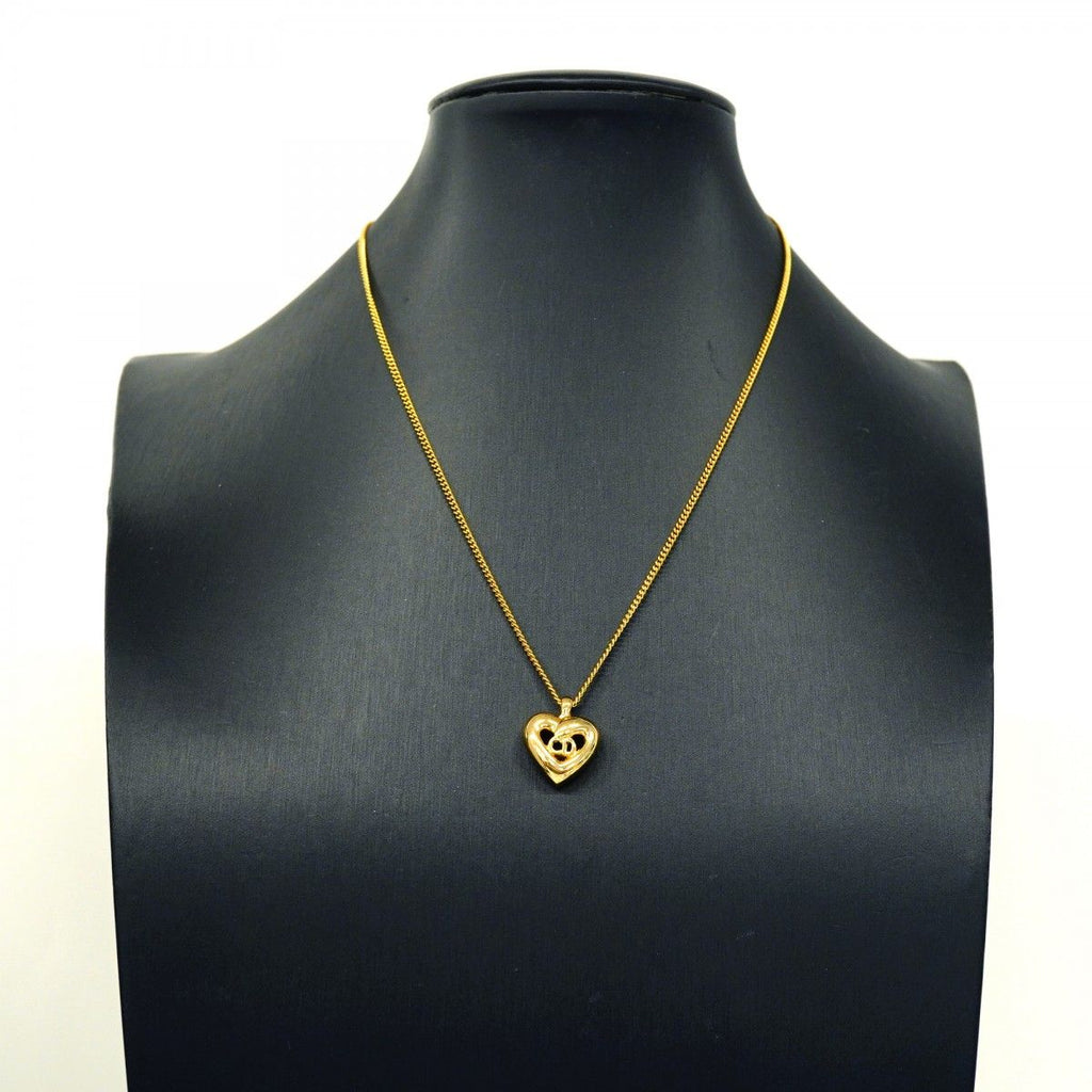 Dior Necklace CD Logo Heart Motif Gold Plated — view 5