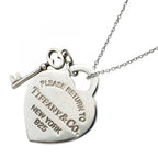 Tiffany & Co Necklace Heart Tag Key Silver