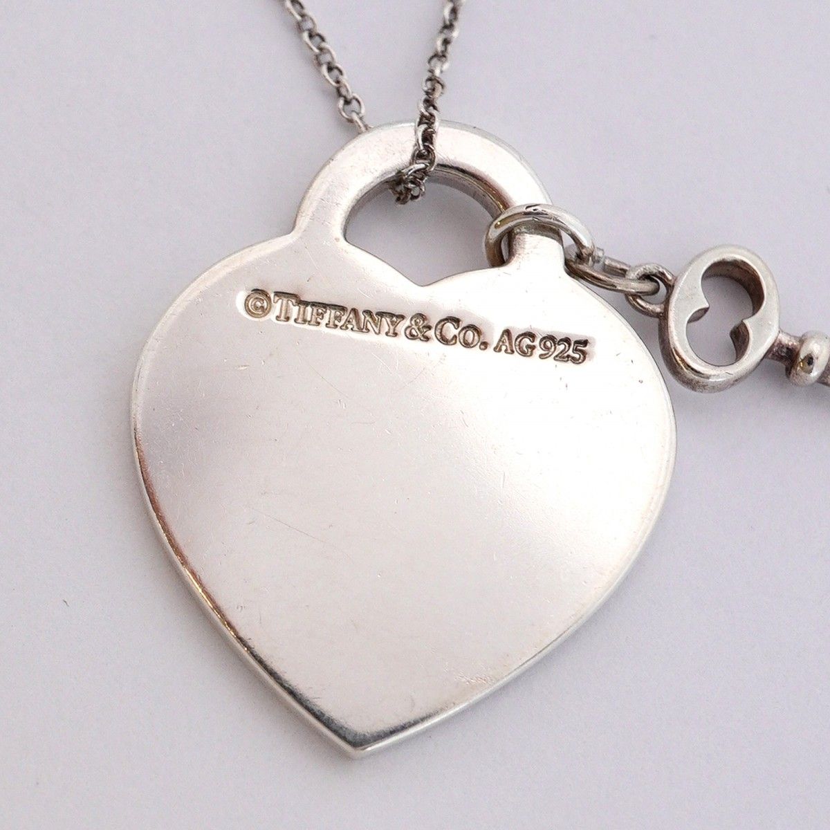 Tiffany & Co Necklace Heart Tag Key Silver — view 6