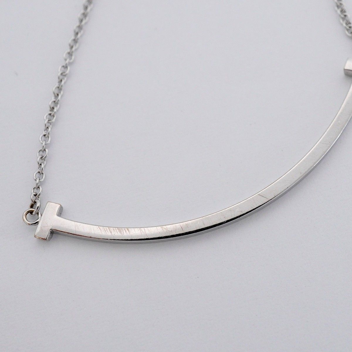 Tiffany & Co Necklace T Smile Small 18k White Gold — view 8