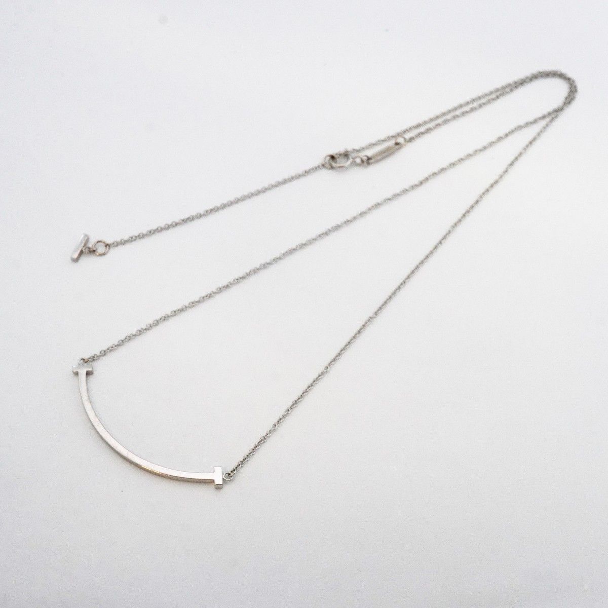 Tiffany & Co Necklace T Smile Small 18k White Gold — view 3