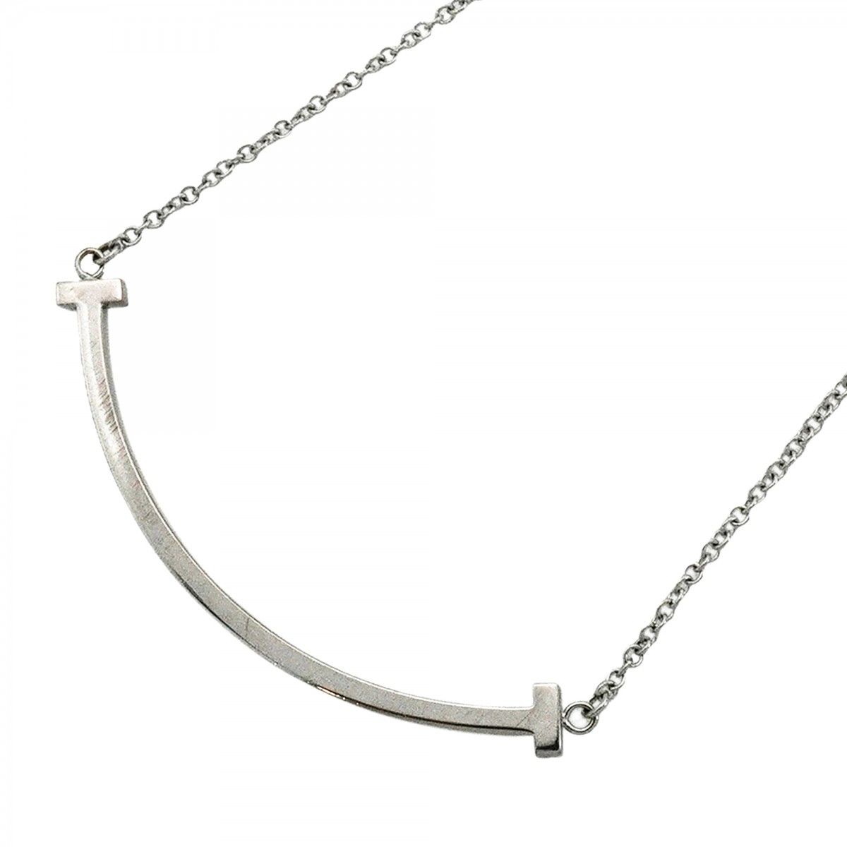 Tiffany & Co Necklace T Smile Small 18k White Gold