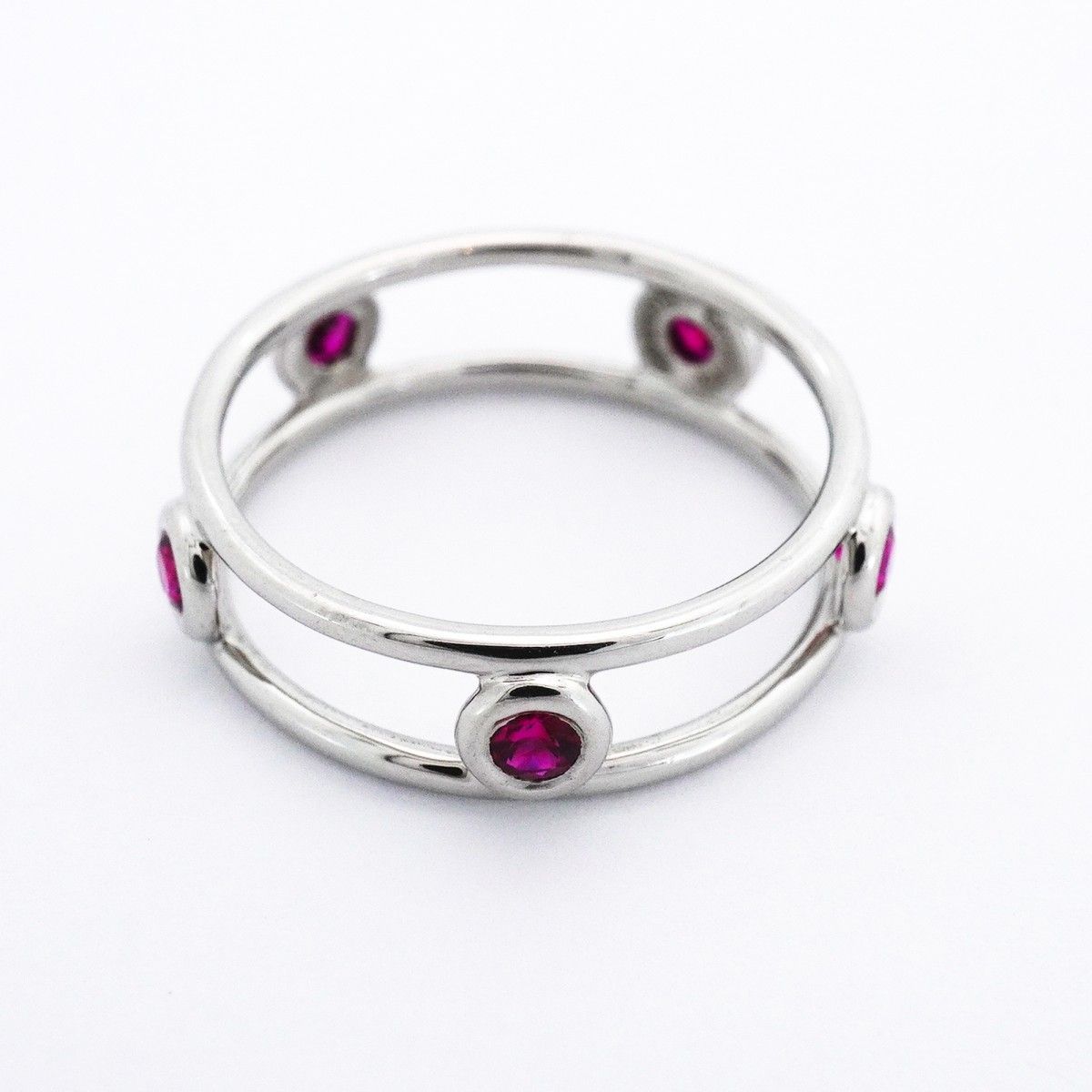 Tiffany & Co Ring Double Wire Platinum Ruby — view 3