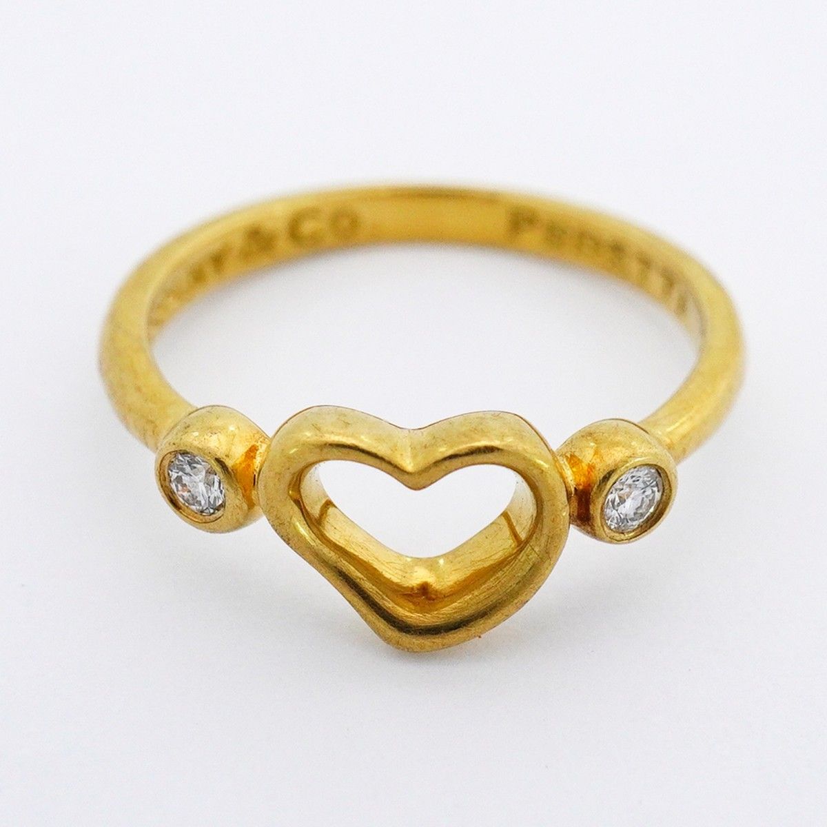 Tiffany & Co Ring Open Heart 18k Yellow Gold Diamond — view 3